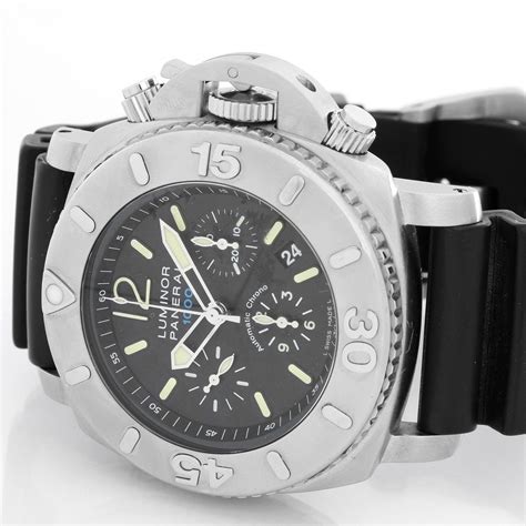 panerai luminor 47mm stainless steel diver's chronograph watch pam 187|Panerai Luminor Submersible 1000 Chronograph .